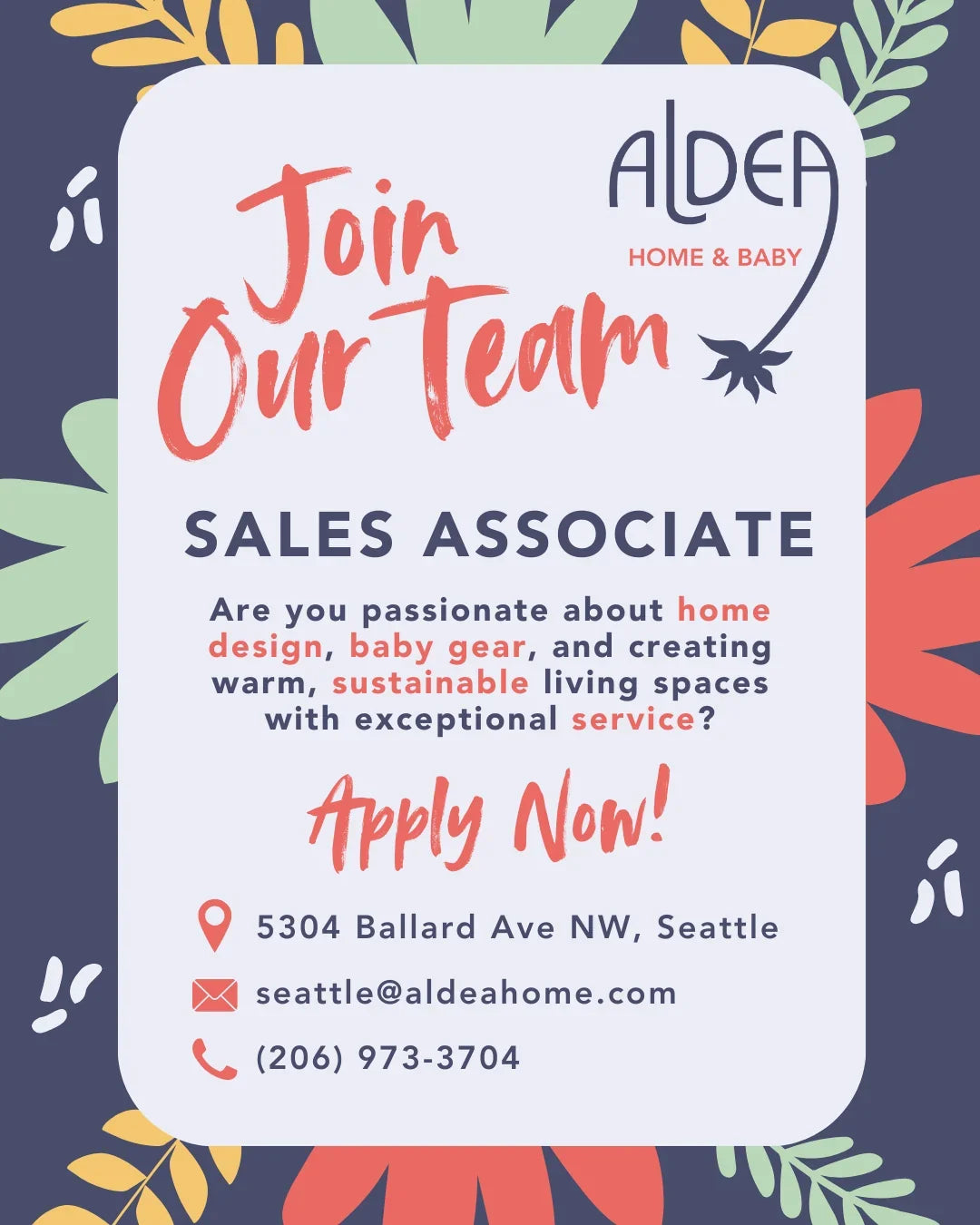 Join Our Team at Aldea Home & Baby Seattle